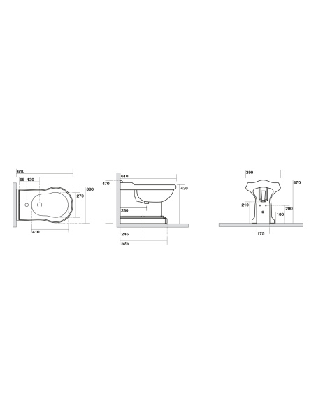 Kerasan Retro floor bidet, white 1022 01 - 5