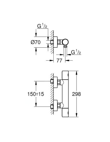 Grohe Precision Get - termostata dušas maisītājs, hroms 34773000 - 2