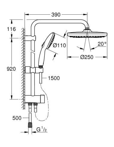 copy of Grohe dušas komplekts New Tempesta Cosmopolitan 27394002 - 5