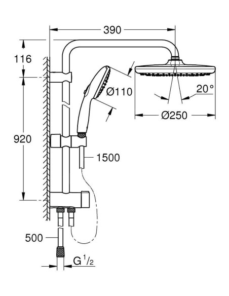 copy of Grohe dušas komplekts New Tempesta Cosmopolitan 27394002 - 5