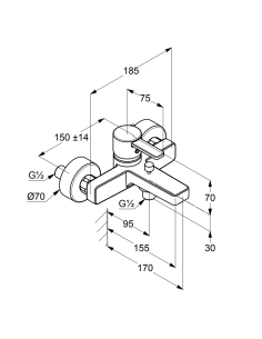 Смеситель для ванны 386700575 - 1 2