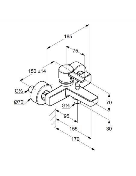 Kludi Zenta Vannas krāns 386700575 Hroms - 2 Kludi Zenta Vannas krāns 386700575 Hroms - 2
