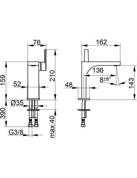 Keuco Edition 11 ühe hoovaga valamusegisti 150 51102010100 - 1