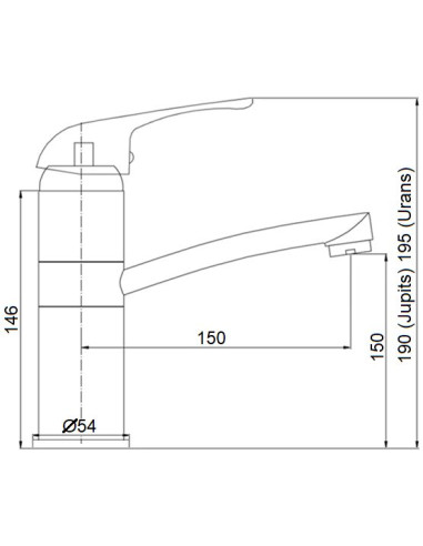 Kitchen sink faucet MG-6253, URAN - 2