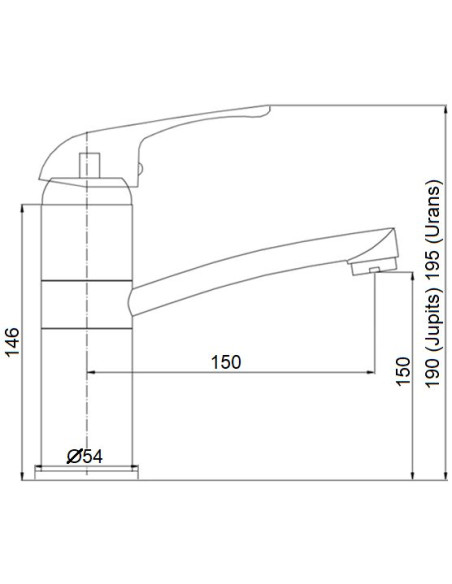 Kitchen sink faucet MG-6253, URAN - 2