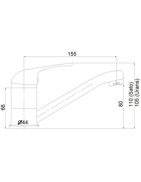 Izlietnes krāns (150mm) MG-3251, URANS - 2 Izlietnes krāns (150mm) MG-3251, URANS - 2