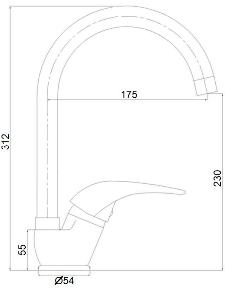Virtuves izlietnes krāns MG-6255, JUPITS - 4 Virtuves izlietnes krāns MG-6255, JUPITS - 4