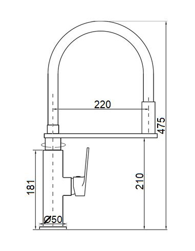 Virtuves jaucējkrāns ar lokano izteku MG-2359, SALACA - 3