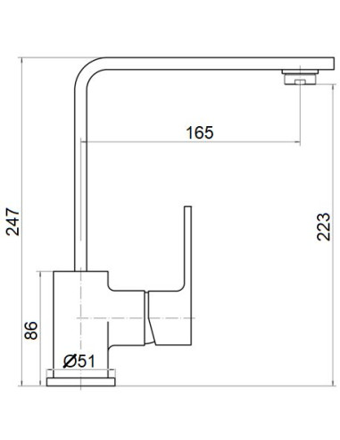Pöördtilaga keraamiline valamusegisti MG-2458, VENTA - 2