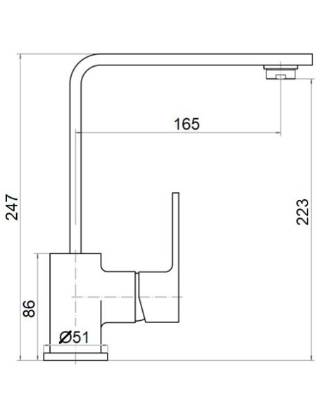 Pöördtilaga keraamiline valamusegisti MG-2458, VENTA - 2