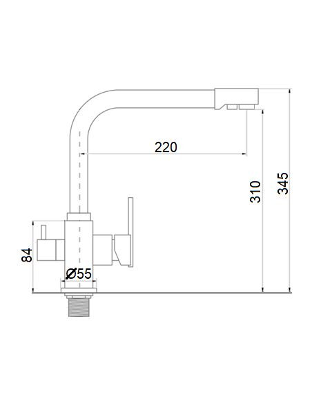 Virtuves izlietnes krāns ar izvadu filtrētam ūdenim MG-2058, ABAVA - 6