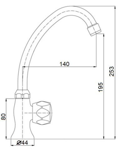 Sink faucet for one water MG2151 RING, DIVUPE - 4
