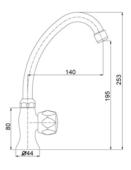 Sink faucet for one water MG2151 RING, DIVUPE - 4