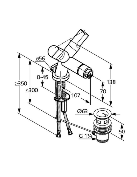 Bidē krāns 573120530-10 NEW WAVES/C - 5