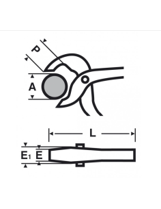 Vamzdžių replės su ypač plačiu žandikaulio atidarymu 35mm, L-180mm VIRAX 18212 - 1 2
