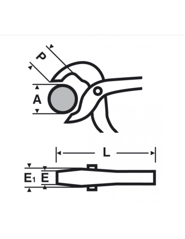 Трубные клещи с особо широким раскрытием щек 35мм, L-180mm VIRAX 18212 - 2