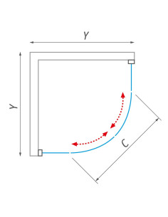 Roth ALBIS pusapaļa dušas kabīne ar dubultām bīdāmām durvīm 80, 90 - 2 2