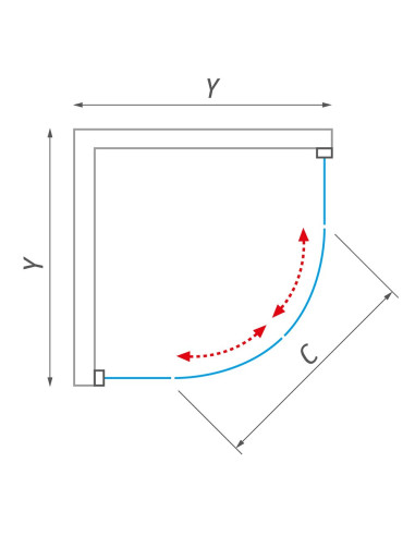 Roth ALBIS quadrant shower enclosure with a double sliding door 80, 90 - 1