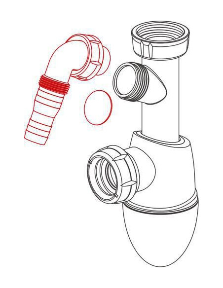 Valamu sifoon pesumasina ühendusega D32mm - 1