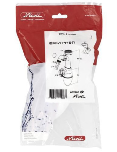 Sink siphon with washing machine connection D32mm - 3