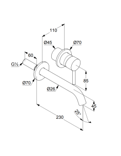 Кран раковины из стены - 1 2