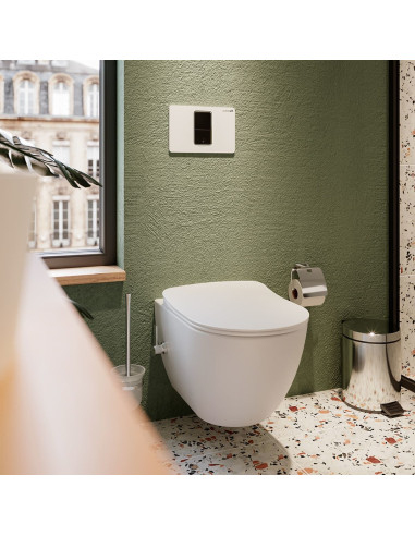 Pakabinamas tualetas be rėmelio Nemokamas su įmontuotu bidė maišytuvu - 6