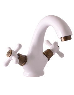 Basin lever mixer MORAVA RETRO WHITE/BRONZE - Barva...