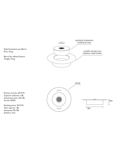 bioetanola kamīna komplekts Barrel (756801 + 756802 + 756803 + 756805 + 756806) - 5