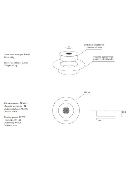 bioetanola kamīna komplekts Barrel (756801 + 756802 + 756803 + 756805 + 756806) - 5