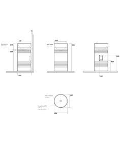 grīdas dizaina izlietne Muca, matēta melna - 1 2