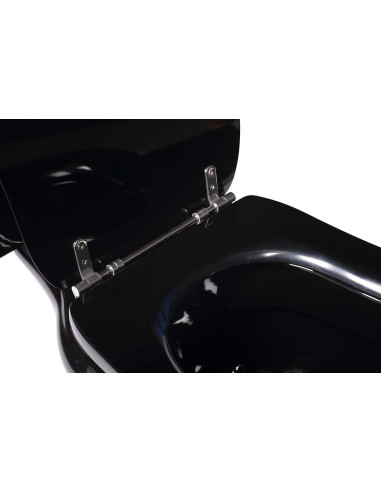 Kerasan Retro melns poda vāks, hromētas eņģes (nav soft-close) - 3