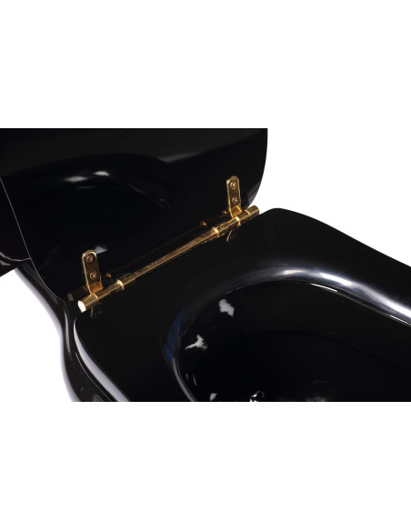 Kerasan Retro melns poda vāks, zelta eņģes (nav mīksta aizvēršana) - 3 Kerasan Retro melns poda vāks, zelta eņģes (nav mīksta aizvēršana) - 3