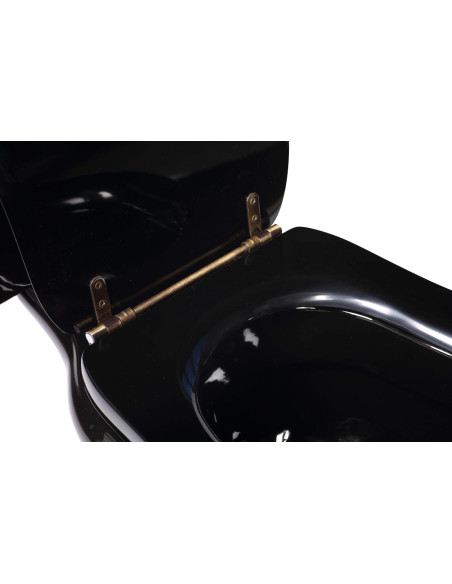 Kerasan Retro melns poda vāks, bronzētas eņģes (nav mīksta aizvēršana) - 3
