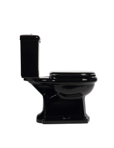 melns Retro wc kompakts, S-trap, zelta dubultā skalošanas poga (101204+ 108104+ 750991) - 1 2