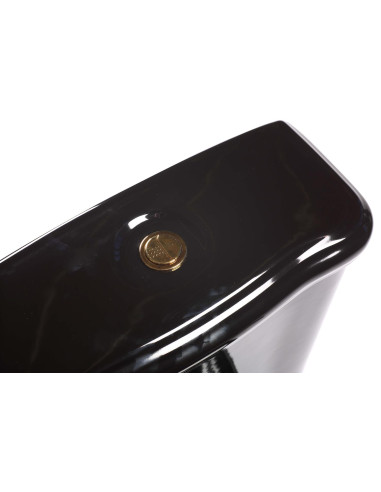 melns Retro wc kompakts, S-trap, zelta dubultā skalošanas poga (101204+ 108104+ 750991) - 4