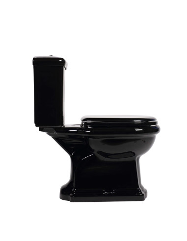 melns Retro wc kompakts, S-trap, bronzēta furnitūra (101204+ 108104+ 750993) - 2