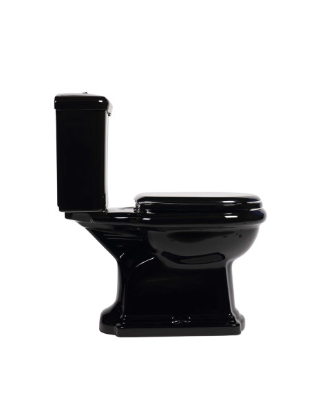 melns Retro wc kompakts, S-trap, bronzēta furnitūra (101204+ 108104+ 750993) - 2