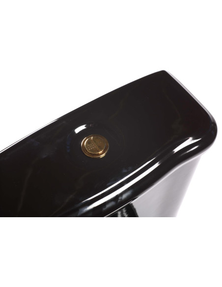 melns Retro wc kompakts, S-trap, zelta furnitūra (101304+ 108104+ 750991) - 5