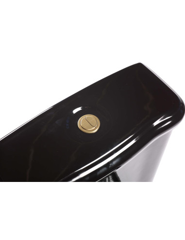 melns Retro wc kompakts, S-trap, bronzēta furnitūra (101304+ 108104+ 750993) - 5