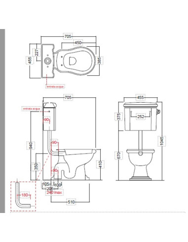 RETRO komplekts 2 mat melns, S-trap, bronzēta furnitūra - 3