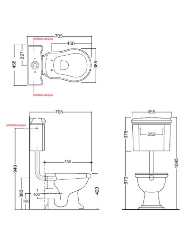 RETRO komplekts 2 , P-trap, hromēta furnitūra - 3