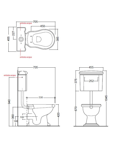 RETRO komplekts 2 , P-trap, hromēta furnitūra - 3