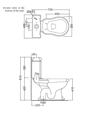 RETRO monobloks, S-trap, hromēta furnitūra - 3