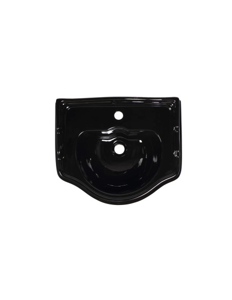 RETRO Viena cauruma izlietne 55, spīdīgi melna - 2