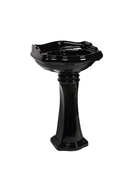 RETRO Viena cauruma izlietne 55, spīdīgi melna - 3