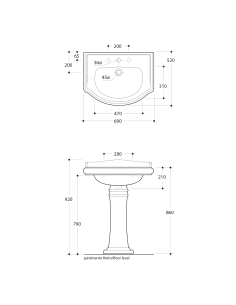 RETRO Viena cauruma izlietne 69 - 1 2