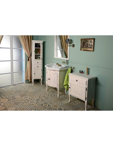 RETRO tualetes galdiņš 60x80x45cm, vecs balts, izlietne nav iekļauta - 3