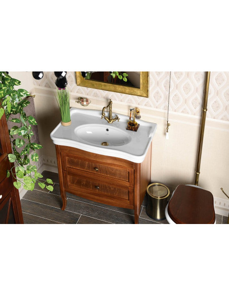 Retro dressing table 73x80x46.5 cm, dark beech, sink not included - 3