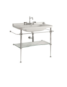 Waldorf bonzēta grīdas iekārta ar stikla plauktu 80 cm izlietnei 4141K3 (919793+920001+920293) - 1 2