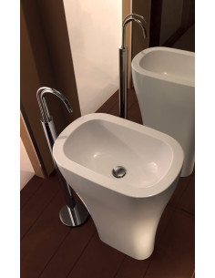 AQUATECH Brīvi stāvoša keramikas izlietne 60x85x40cm, balta - 1 2